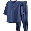 pvucpot Abbigliamento da Uomo in Puro Cotone Tai Chi Uniforme Uomo Kung Fu Abbigliamento a Maniche Lunghe Cinese Tradizionale Vestiti Tradizionali, Ampia Vestito di Sizetang