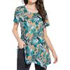 Enmain Magliette Tunica Donna a Maniche Corta Estiva Maglia Lunga Ampia Desigual Casual Blusa Camicia Scollo Tondo Floreale Paisley Elegante S-3XL