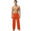 HOEREV Uomo Donna Super Soft Yoga Pantaloni Taiji Lounge Pant, Arancia, L