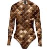 Hanraz Costume da Sirena per Donna con Scintillanti Scali di Pesce, Costume da Bagno Snellente a Maniche Lunghe, Sexy Bodysuit Elegante, Taglia Grande, Shapewear per Spiaggia e Carnevale, M