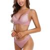 SHEKINI Completo Intimo Sexy Hot Lingerie Reggiseno con Ferretto con Imbottito Spalline Removibili Push Up Reggiseno e Perizoma Set da 2 Pezzi