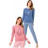 Il Granchio Pigiama Donna Invernale in Caldo Jacquard Pigiama Donna Felpato Diverse Fantasie (6031 Malva, L)