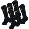 CAT 6 Paia Calze da Lavoro Caterpillar, Punta e Tallone con Rinforzo Rimagliati a mano, Filati di ottima qualità Cotone Pettinato (Nero, 39-42)