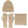 MARCBUSE Set di 3 accessori invernali in maglia morbida, cappello, sciarpa, guanti, maglieria, per adulti e ragazzi, unisex, per la scuola e il tempo libero, accessori per il freddo