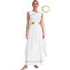 Mufeng Abiti da Festa della Greca Atena Donna Vestito Antica Romana Toga Vestito per Danza Contemporaneo Lirica Costume di Carnevale Halloween Natale Bianco A S