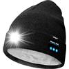 ATNKE Unisex LED Bluetooth Cappello con Luce,USB Ricaricabile 4 LED Musicale Altoparlante Cappello da Corsa Calda Pile Foderato Berretto Lavorato Maglia Regali per Uomo e Donna