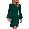 TcIFE Vestito da Donna Eleganti Manica Lunga Orlo Incrociato Ruched Mini Bodycon Abito Festa Cocktail Cerimonia Abiti per Autunno Invernale