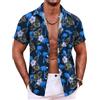 COOFANDY Camicie hawaiane da uomo a maniche corte estive per le vacanze estive da uomo con bottoni sulla spiaggia tropicale, Palma da cocco blu, M