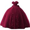 Fuomomo Pizzo Beaded Quinceanera Abiti Abito da Ballo Abiti da Ballo Fuori Spalla Abiti Dolci per Le Donne Puffy Donne Abiti per Cerimonia