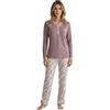 SNELLY Pigiama Donna Primavera Estate 100% Cotone Pigiami 2 Pezzi con Bottoni Aperto o Chiuso Fantasia a Scelta Taglia 44 46 48 50 52 54 56 58 60 (Taglie Forti)
