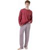 TRAMAS+ Pigiama Uomo Lungo, 100% Cotone, con Maglia a Maniche Lunghe e Pantaloni Lunghi, Completo da Notte Autunno-Inverno - XXL, Raya Ceballos XXL Bordeaux