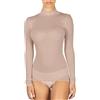 EGI Maglia Manica Lunga Lupetto Donna Pizzo Micro Wool Lana e Microfibra Invernale Made in Italy (IT, Testo, S, M, Regular, Regular, Rosa Antico)