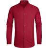 HISDERN Camicia Uomo Manica Lunga Elegante Camicia Collo Coreana Uomo Slim Fit Casual Cotone Camicie Elasticizzata No Stiro Uomo con Tasca S-4XL