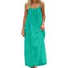Generico Vestito Estivo Donna Lungo Lino Abito - Casual Sleevele Open Back Maxi Dre Loose Fit Robe Housewear Dre Casual Tinta Unita Senza Maniche Loose Maxi Abiti Senza Schienale con Cordino