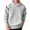 generic Felpa con cappuccio da uomo con maniche staccabili, tasca a marsupio, stile casual, con cappuccio, Grigio, XL