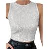 iSpchen Top Camicetta a Fascia con Perline da Donna Slim Fit da Indossare Primavera 2024 Chic da Strada