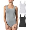 Risalti Canotta Donna Spalla Larga Bamboo Senza Cuciture 2 pz