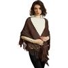 BEAUTELICATE Scialle all'uncinetto Donna Caldo Sciarpa Maglia Triangolare Lunga Frange Stole per Autunno Inverno
