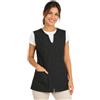 ETREXONLINE Giacche Nero Donna Uniformi Con Cerniera da Lavoro Senza Maniche, Casacca Nero Donna Con Cerniera per la Pulizia - Nero XXXL