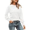 Generico Maglione Donna Lungo Pullover Girocollo a Maniche Lunghe Sciolto in Tinta Unita Con Palle di Pelo - Maglia Termica in Lana