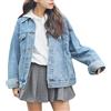 Beskie Giacca di jeans oversize per donna Grils manica lunga fidanzato jeans giacche cappotto allentato