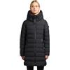 khujo Cappotto lungo invernale da donna, caldo trapuntato con fodera interna luccicante e cappuccio Nekar-YM XS-XXL, Nero , XXL