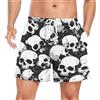 Niigeu Teschio di Zucchero Bianco Nero Costume da Uomo Bagno Pantaloncini da Surfe Costumi Spiaggia Calzoncini