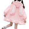 XELNOL Felpa con Cappuccio da Donna con Orecchie da Coniglio, Kawaii, soffice e Carina, Felpa con Cappuccio in Peluche e Ispessita (XL,Pink)