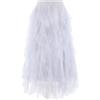 WERFORU Gonna da donna in tulle, elasticizzata, a vita mida, a basso strato, con puffy fata
