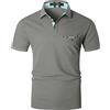 LIUPMWE Polo Uomo Manica Corta Elegante Camicia Golf Tops Casual Sportive Maglietta Camicia,Grigio-b,L