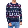 Gyabnw Maglione Natalizio Uomo Girocollo Maniche Lunghe | Pullover caldo in maglia, design natalizio, per inverno, feste, famiglia e tempo libero