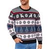 Leversic Maglione Natalizio Uomo Maglioni Ugly Sweater Invernale Pullover in Maglieria Felpa Natalizia Manica Lunga Nero L