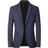 Generisch Giacca sportiva da uomo, blazer, da uomo, sportiva con jeans, in cotone, slim fit, moderna, in tweed, comoda, per il tempo libero, per lo smoking, a quadri, antivento, per il tempo libero