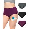 Neione Mutande Mestruali Donna Flusso Abbondante Vita Alta Cotone Slip Ciclo Mestruale 50ml Assorbenti Pacco da 3 Vista S