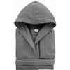 Bassetti Accappatoio Donna Uomo in Spugna, Accappatoio Adulti con Cappuccio 100% Puro Cotone, (IT, Testo, M, Regular, Grigio G6)