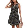 AUSELILY Vestito Donna Estivo Senza Maniche Abito a Tinta Unita Stamp Elegante Abito da Spiaggia