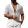 Oanviso Camicia da Uomo Camicie a Maglia Maniche Corte Estiva Camicia a Rete Sexy Trasparente Moda Camicette Clubwear Camicie Casual Camicia in Pizzo Camicia Trasparenti Bluse Uomo