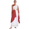 CHICTRY Costume da Dea Greca Donna Costume Romano di Augusta Costumi da Athena Senza Maniche Toga Olimpica Elegante Abito Lungo Costumi da Carnevale Halloween Borgogna S