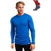 Merino.tech Maglia Termica Lana Merino Uomo - 100% Intimo Termico Lana Merino Uomo Leggero, Medio, Pesante con Calzini (X-Large, 250 Cobalt Blue)