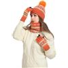 Hilmocho 3 Pezzi Donna Cappello Invernale Sciarpa Guanti Touch Screen Set Caldo Pile Foderati in Maglia Berretto Cappelli Sciarpe Guanti