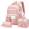 Amythe Set 3 Pezzi Zaino Ragazza 3a-7a Elementare Scuola Viaggio 24L