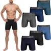 Pesail Boxer da uomo, confezione da 5/10 pezzi, taglie M-6XL, con gamba allungata, in cotone, comodi boxer retrò, aderenti, senza foglietti che graffiano, gamba lunga, Confezione da 5 pezzi #5 (4