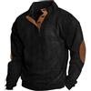 MJGkhiy Felpa Uomo Senza Cappuccio Henley Maglia Manica Lunga Elegante Corduroy Pullover Retro Casual Button Sweatshirt T-Shirt Lavoro Maglietta Camicia Felpe Maglione per Autunno Invernale