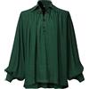 GRACEART Camicia da pirata medievale oversize della Rinascita - Abbigliamento casual per uomo o donna, verde, L