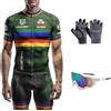 HECLOK Completo Ciclismo Uomo Manga Corta - 9D Gel, Traspirante | 9D Gel, tessuto traspirante e anti-sudore, 3 tasche posteriori, pantaloncini con fondello incluso, per strada e MTB, 4 pezzi