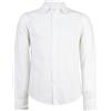 Coveri Camicia collo classico in puro lino colore bianco con logo ricamato sul cuore, Bianco 5XL