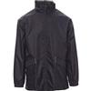 PAYPER Wind Giubbino Giacca Impermeabile Unisex Uomo Donna 100% Poliestere Cappuccio a Scomparsa Polsini con Elastico Chiusura Zip Inserto Reflex Interno Sfoderato Taglie Forti (Blu Navy, 5XL)