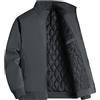Generic Giacca da uomo alla moda spessa in pile invernale foderata in caldo cappotto con colletto con cerniera tasca parka da lavoro cargo giacca a vento, Cotone Grigio, 8XL