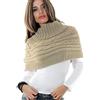Toocool Coprispalle Donna Cappa Collo Sciarpa Bolero Tricot Dolcevita Poncho AS-0430[Beige]