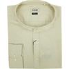 P-Club Camicia Uomo Manica Lunga 100% Puro Lino Taglie Forti Collo alla Coreana 4XL 5XL 6XL (6XL - Beige)